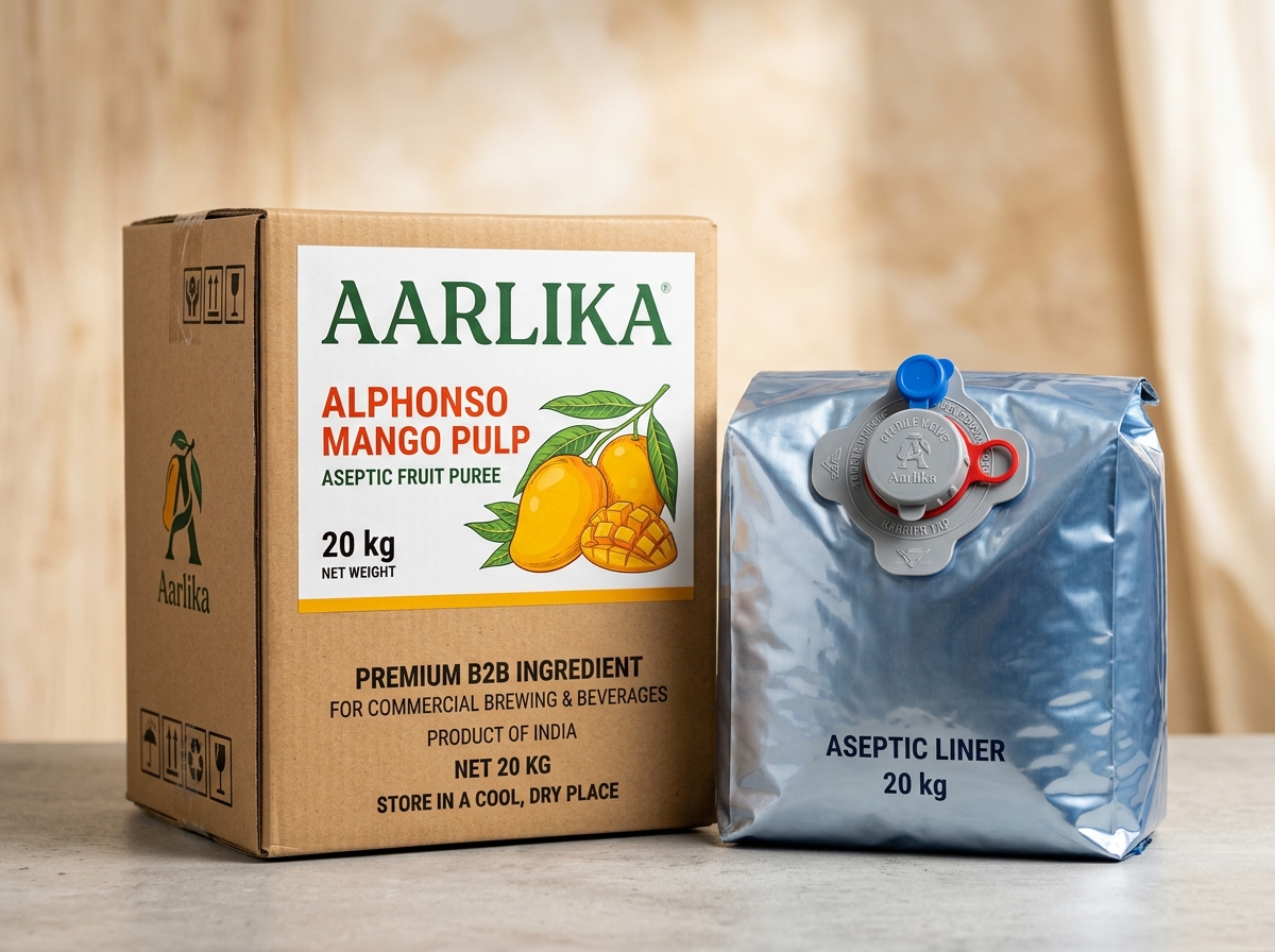 Aarlika 44.1 lb aseptic bag-in-box commercial outer carton and sterile barrier spout